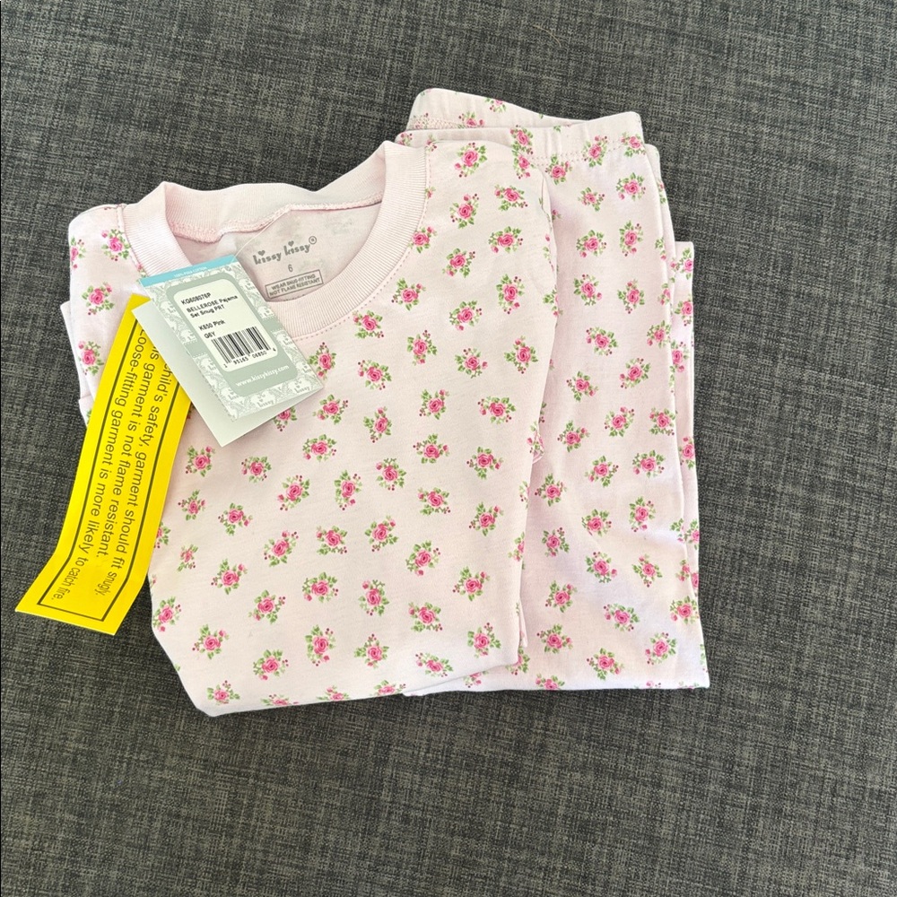 NWT Kissy Kissy Belle Rose 2 Piece Pajamas Pink Set Size 6Y - Picture 6 of 8